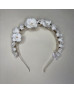 White ivory floral headband White ivory floral headband