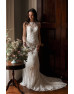 Maggie Sottero beaded neckline. Size 8 Maggie Sottero beaded neckline. Size 8