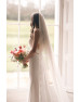 Chapel-length vintage lace ivory veil Chapel-length vintage lace ivory veil