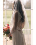 Fingertip length Ivory veil with diamanté