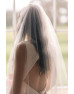 Fingertip length Ivory veil with diamanté