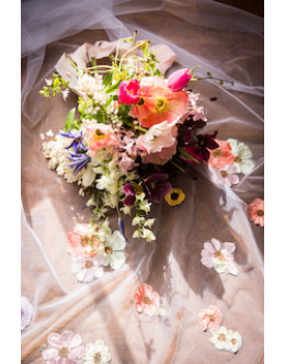 Cathedral-length floral embroidered veil Cathedral-length floral embroidered veil