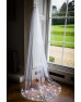 Cathedral-length floral embroidered veil 