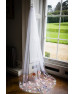 Cathedral-length floral embroidered veil 